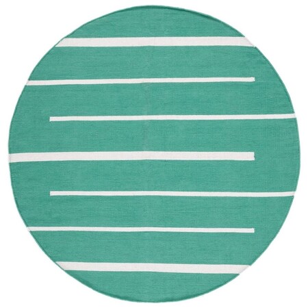 Safavieh 6 x 6 ft. Montauk Hand Woven Round Area Rug; Dark Green & Ivory MTK311Y-6R